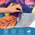thumbnail image 3 of Yayeee Kitchen Curtains Tier Pair Light Filtering 27"x24" Rod Pocket Short Cafe Window Panel, Colorful Art Leaves Pattern, 3 of 7