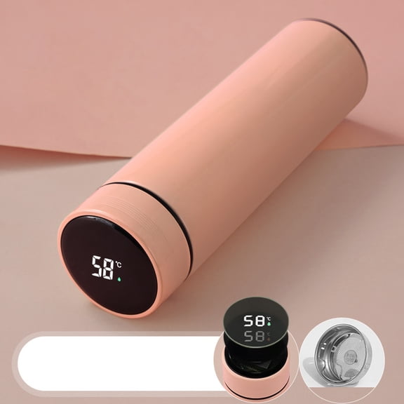 304 Smart Mug with Temperature Display, 450ml Tealier 24 Coffee Cup, Portable Stainless Steel Thermos for Hot and Cold Drinks, Gift for Her, Him, Birthday