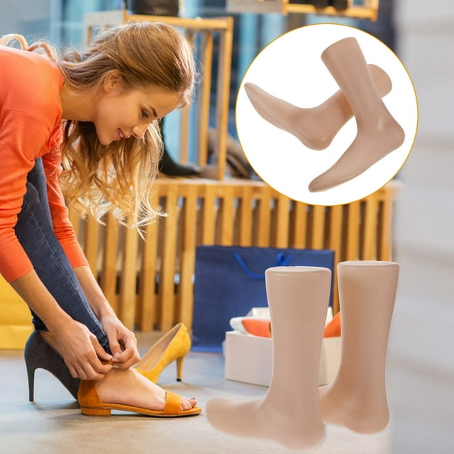 WEUVEB 2pcs Foot Holder Models Plastic Light Brown for Fashion Shows 9.04X8.84X2.95in