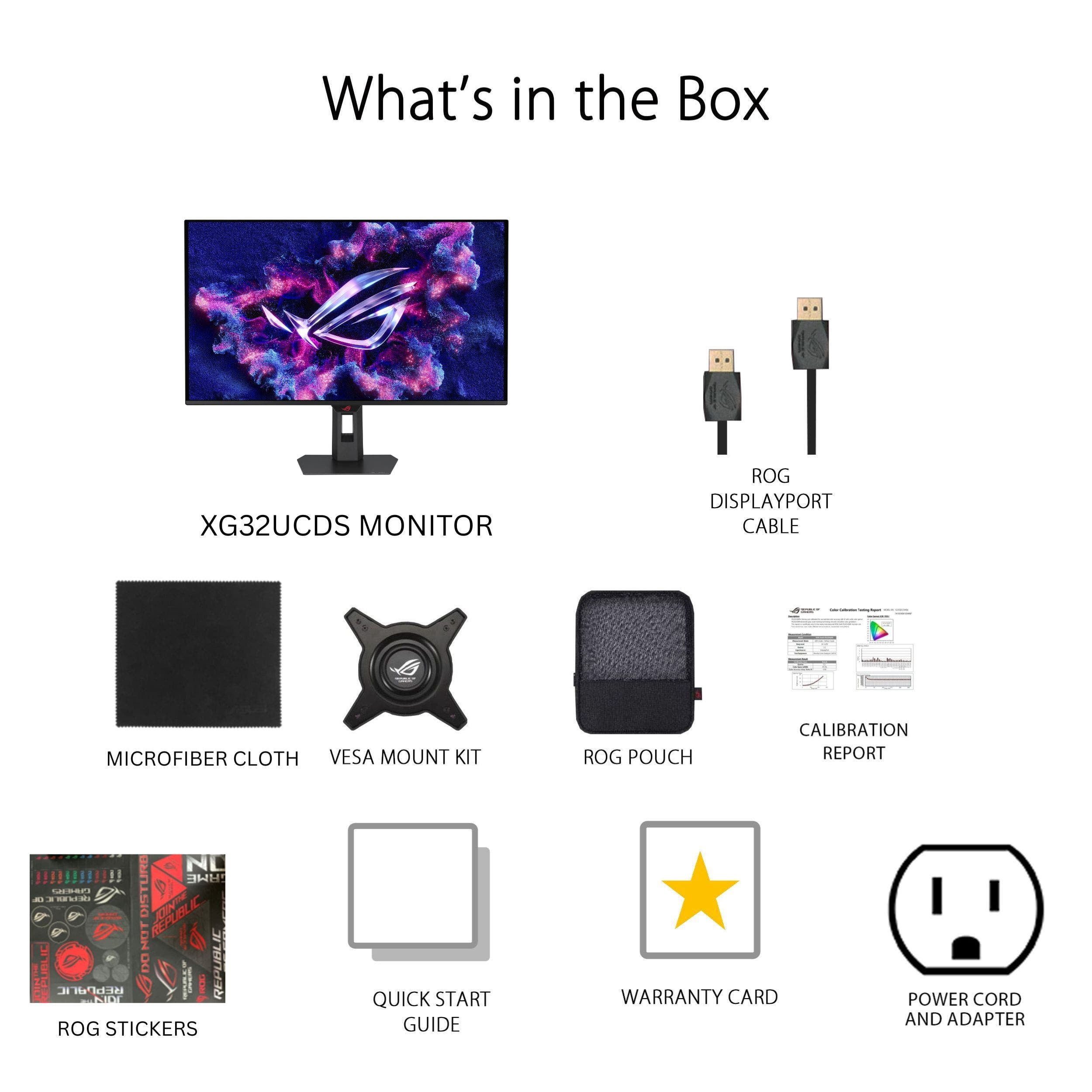 ASUS ROG Strix 32 inch UHD 4K 165Hz AMD FreeSync Premium Pro & G-Sync Compatible HDR400 0.03ms OLED Gaming Computer Monitor with Height Adjustable, Swivel & Tilt Stand XG32UCDS