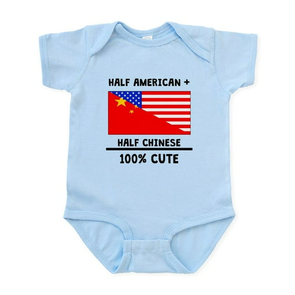 CafePress - Half Chinese 100% Cute Body Suit - Baby Light Bodysuit, Size Newborn - 24 Months