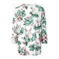 thumbnail image 4 of HAVUITYY Easter 3/4 Sleeve Sweaters for Women, Cute Printed Womens Lightweight Crew-neck Tops, Women's Spring Loose Pullover, 4 of 5