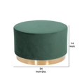 thumbnail image 5 of Benzara Velvet Upholstered Ottoman with Steel Base, Small, Green and Gold, 5 of 5