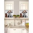 thumbnail image 5 of Western Cow 2 Panel Kitchen Curtains for Small Windows, Grey Checkered Farmhouse Art Bathroom Tier Curtain, Short Window Treatment for Bedroom/Living Room 55"x36", 5 of 6