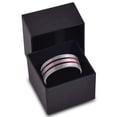 thumbnail image 3 of P. Manoukian Tungsten Wedding Band Ring 8mm for Men Women Red Grey Flat Double Line Flat Cut Brushed Polished Lifetime Guarantee, 3 of 4