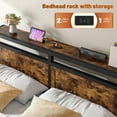 thumbnail image 6 of EnHomee Full Size Bed Frame with Headboard Full Bed Frame with 3 Fabric Drawers Metal Platform Bed Frame Full with LED Lights & Charge Station, Rustic Brown, No Box Spring Needed, 6 of 8