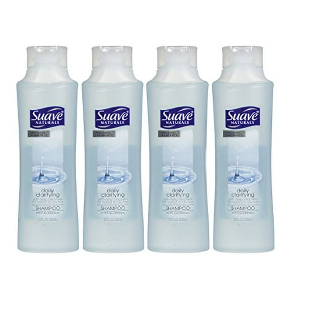 4 Pack, Suave Naturals Shampoo Daily Clarifying, 12oz Ea.