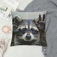 thumbnail image 2 of Chilfamy Throw Pillow Covers for Couch Funny Cute Raccoon Bed Or Sofa Pillows Case Brown and White Hair Rock Gesture Decorative Square Cushion Covers  White, 2 of 5