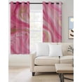 thumbnail image 2 of Marble Pink Blackout Curtains for Bedroom/Living Room, Thermal Insulated Kitchen Curtains, Modern Abstract Artwork Luxury Golden Grommet Darkening Window Treatment Drapes 27.5"x39"x2, 2 of 8