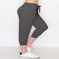 thumbnail image 3 of Pantalon de Jogging Capri Léger pour Femmes avec Poches en Forme de Côtelette de Porc Noir P, 3 of 5