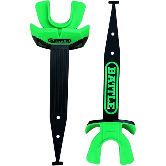 Battle Sports - Speed Pro Football Mouthguard with Connected Thick Strap- Black/Neon Green
