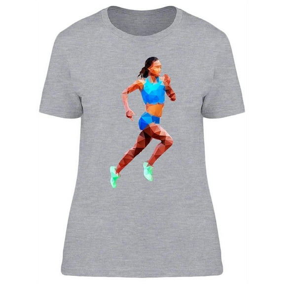 Running Woman Geometric T-Shirt Women -Image by Shutterstock, Female x-Large
