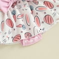 thumbnail image 5 of Okbabeha Baby Girl 2 Piece Set, Fly Sleeve Round Neck 3D Bow Bunny Romper Dress + Flower Print Headband Infant Toddler Easter Outfits, 5 of 8