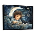 thumbnail image 2 of Designart "Haven of Childhood Memories in Blue III" People Framed Wall Art - Traditional Blue Nursery Hallway Framed Wall Art Decor, 2 of 6