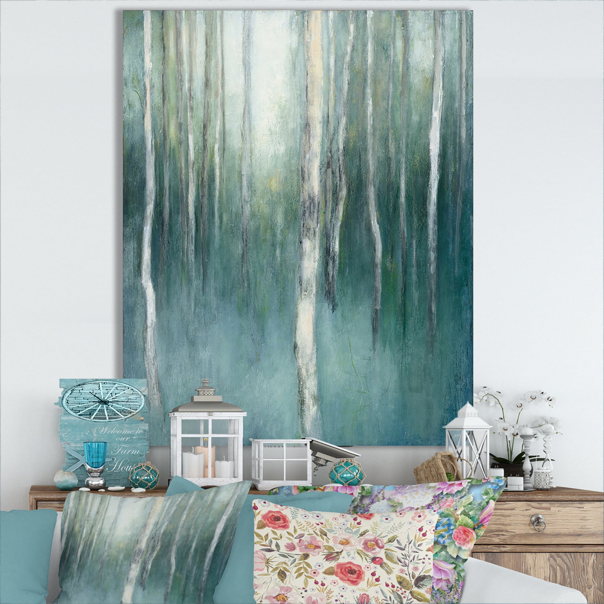 Designart 'Green Forest Dream' Traditional Landscape Premium Canvas Wall Art