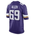 thumbnail image 3 of Men's Nike Jared Allen Purple Minnesota Vikings Retired Player Game Jersey, 3 of 6