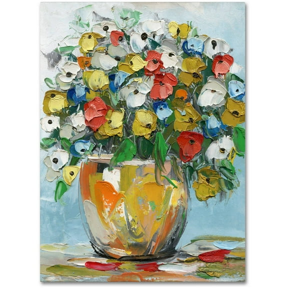 Trademark Fine Art "Spring Flowers in a Vase 3" Canvas Art by Hai Odelia