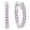 Pink, variant on Collection Round Lab Created Ruby Inside Out Hinged Huggie Hoop Earrings for Women (Color Red, Clarity Moderately Included) in 925 Sterling Silver