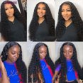 thumbnail image 6 of Lumiere Peruvian Deep Wave Lace Front Human Hair Wigs 13×4 Lace Front Wig Cap 180% Natural Black 24", 6 of 9