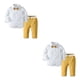 thumbnail image 4 of Qarigey Otoño niños manga larga botón abajo camisa pantalones conjunto fiesta banquete evento niños pajarita cinturón ropa pantalones ropa 90cm 2piezas, 4 of 6