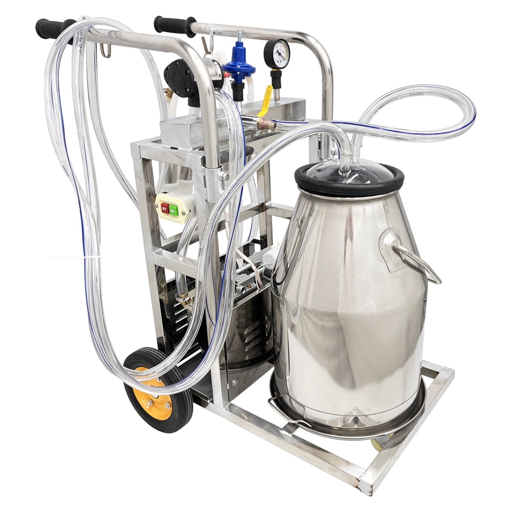 25L Milking Machine Oil-Free Vacuum Pump  Cow-Sheep Mixed Milking Machine with Brush Set of Three 110V