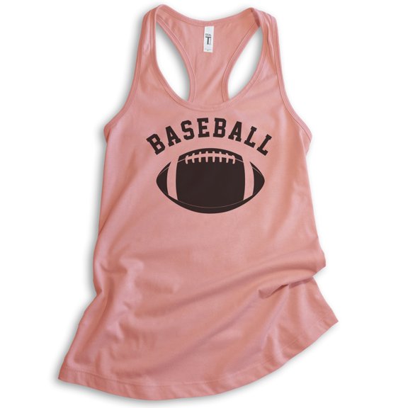 Baseball Tank Top, Ladies Racerback Tank Top, Funny Baseball Tank, Funny Football Tank, Ironic Sports Tank, Desert Pink, Medium