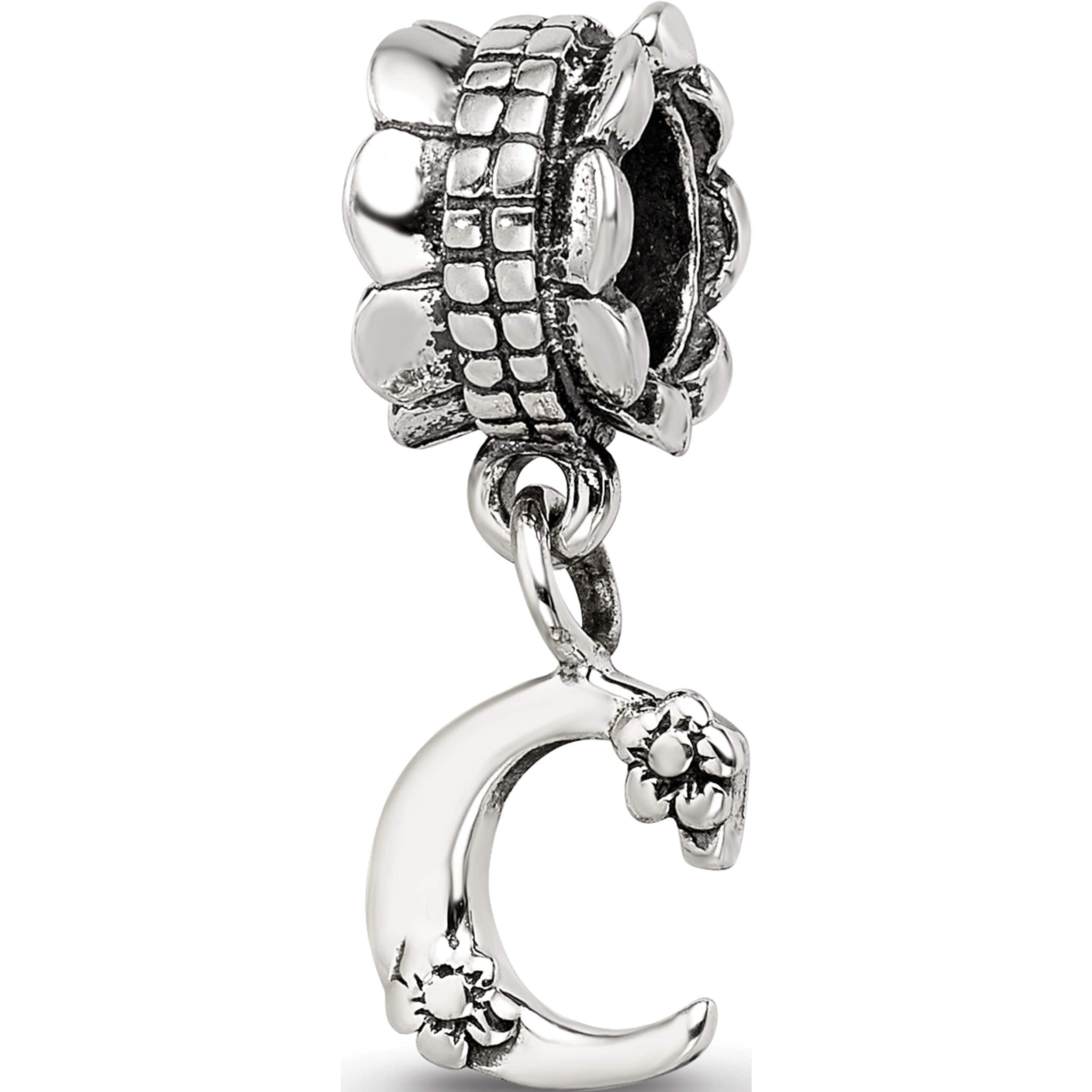 Sterling Silver Reflections Letter C Dangle Bead (18.18 X 7.27) Made In Thailand qrs1400c