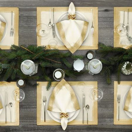 Villeroy & Boch Villeroy and Boch Metallic Brushstroke Placemats (Set of 4) Ivory