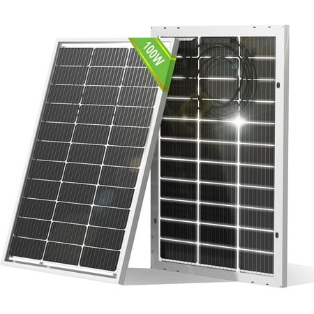 Bifacial 100 Watt 12 Volt Solar Panel Monocrystalline Rigid High-Efficiency PV Module Power Charger for Sunsheds, Canopies, RVs, Farms and Other Off-Grid Applications