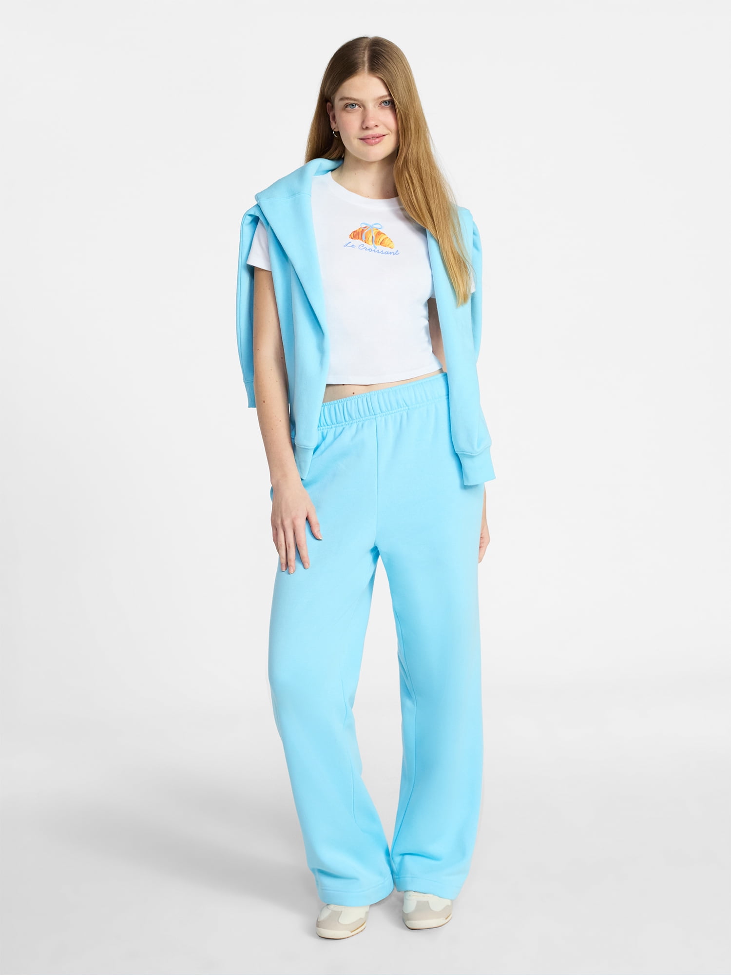 No Boundaries Soft Fleece Wide Leg Pants, 30” Inseam, 1 or 2-Pack, Women’s XXS-4X