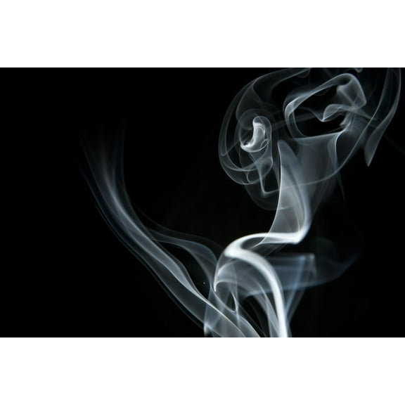 Art.com White Smoke Rising On Black Background Art Print by Ambient Ideas, 24" x 16"