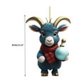 thumbnail image 3 of SDJMa Christmas Goat Ornament, Cute Cartoon Santa Hat Goat Hanging Ornaments for Xmas Tree Car Backpack Home Holiday Party Decorations, Christmas Gift for Goat Lovers, 3 of 8
