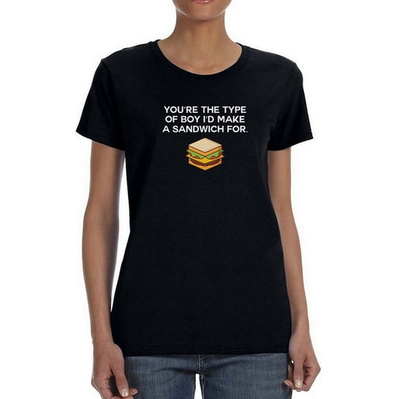 Love Sandwich Quote Women Black T-Shirt, Female XX-Large
