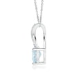 thumbnail image 2 of ANGARA Natural Heart Aquamarine Pendant with Twisted Diamond Bale in 14K White Gold for Women (Size-6mm) | March Birthstone, Anniversary, Jewelry Gift for Women | Natural Aquamarine Necklace, 2 of 8