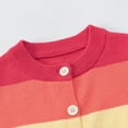 thumbnail image 6 of GYRATEDREAM Toddler Girls Cardigan Sweater Kids Uniform Tops Crew Neck Long Sleeve Rainbow Srtipe Sweaters 3-7 Years, 6 of 10