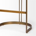 thumbnail image 4 of Maklaine 29" Total Height Brown Leather Seat Gold Metal Base Stool, 4 of 6