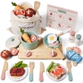 thumbnail image 1 of Juego de cocina de madera Toywoo para niños pequeños, 27 x 25 cm, 1 of 7