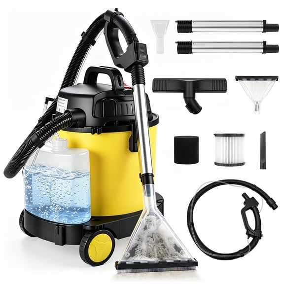Shop Vacuum Wet and Dry Cleaner, 6 Gallon 4-in-1 with Soap Tank and Blower | 5.5 Peak HP, 17 KPa Suction, HEPA/Sponge Filters, with Hose, 2 Aluminum Tubes, Caster Wheels