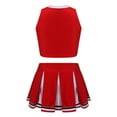 thumbnail image 2 of YiZYiF Girls Cheerleading Costume Outfit Set Sleeveless Top with Pleated Skirt for Stage Performance Red-A 14, 2 of 7