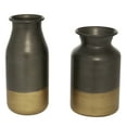 thumbnail image 3 of DecMode 9", 8"H Gold Metal Vase with Gold Accents, Set of 2, 3 of 7