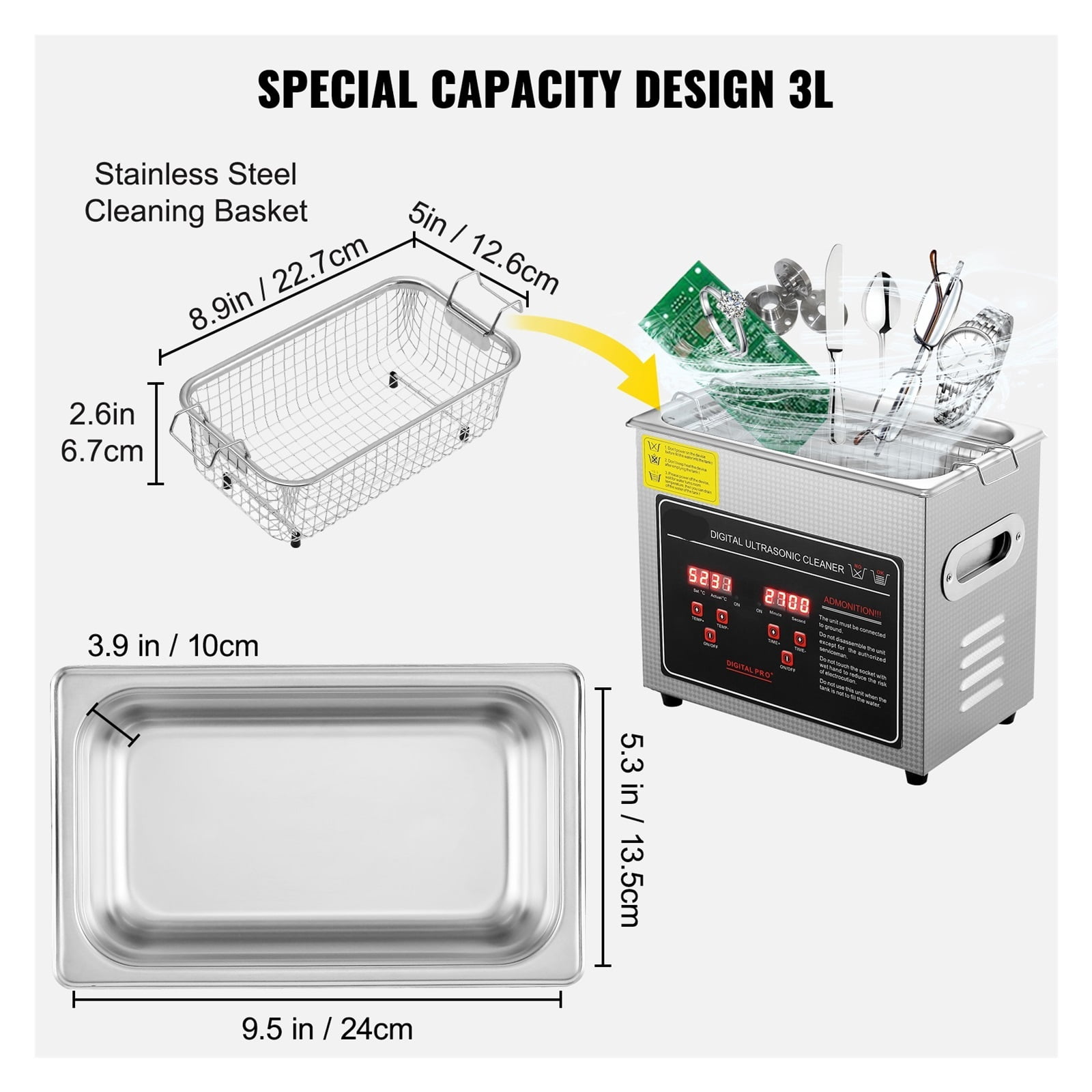 2L 3L 6L 10L 22L 30L Ultrasonic Cleaner Stainless Steel Portable Heated Cleaning Washing Machine Ultrasound Home Appliance