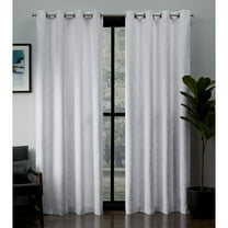 Exclusive Home Kilberry Woven Room Darkening Blackout Grommet Top Curtain Panel Pair, 52"x96", Winter