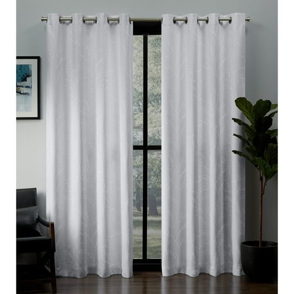 Exclusive Home Kilberry Woven Room Darkening Blackout Grommet Top Curtain Panel Pair, 52"x96", Winter