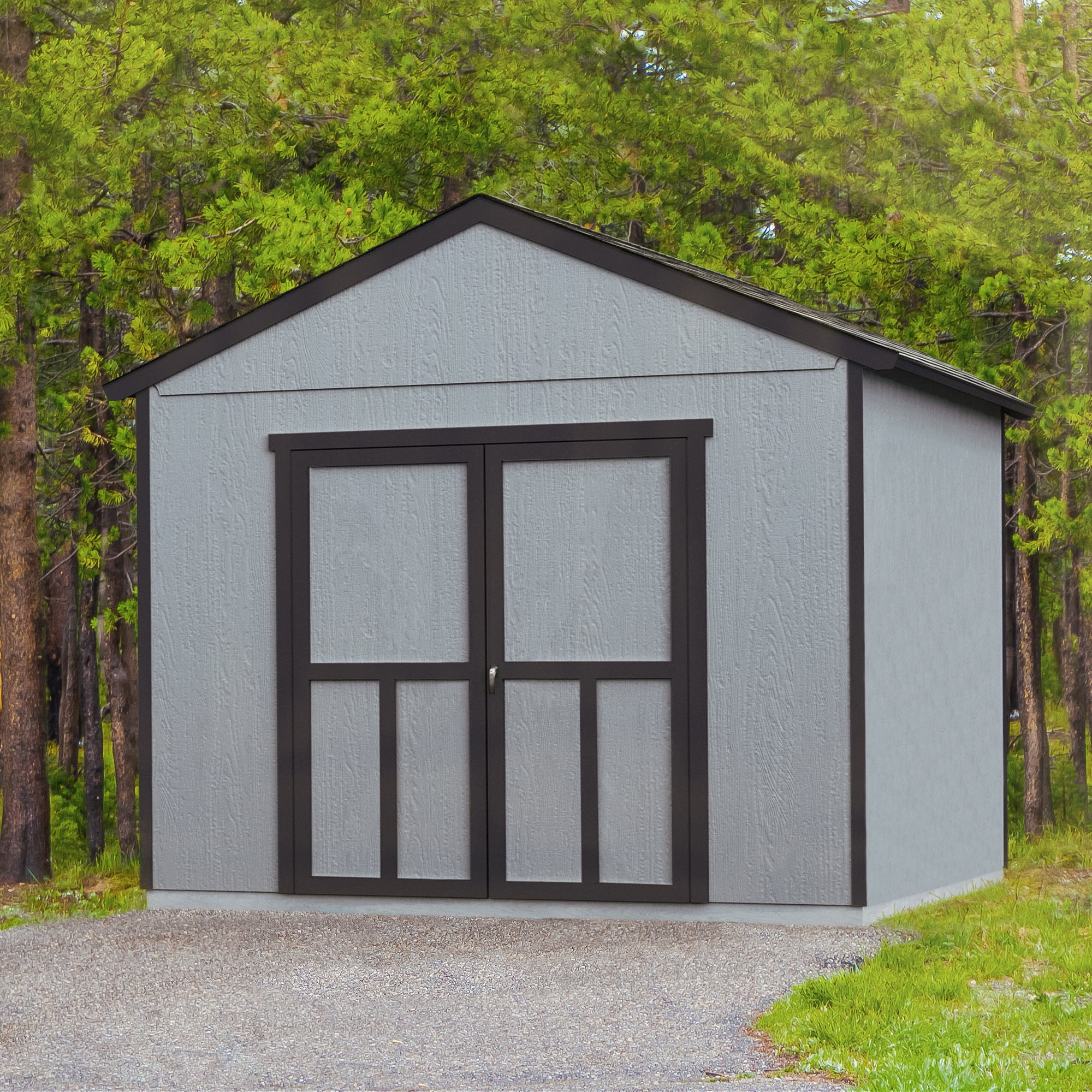 Handy Home Astoria 12’ x 20’ Wood Storage Shed, Water-Resistant, Gable Roof, Floor Included