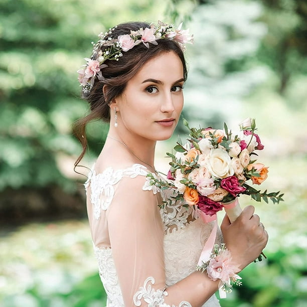 Tiara Coronas De Flores Naturales Para Novias Tocados De Flores