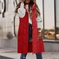 thumbnail image 5 of GERsome Women's Long Quilted Vest Hooded Maxi Length Sleeveless Puffer Vest Padded Coat Winter Outerwear, 5 of 7