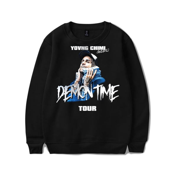 YovngChimi Demon Time Tour Crewneck Sweatshirt Rapper 2024 New Unisex Fashion Long Sleeve