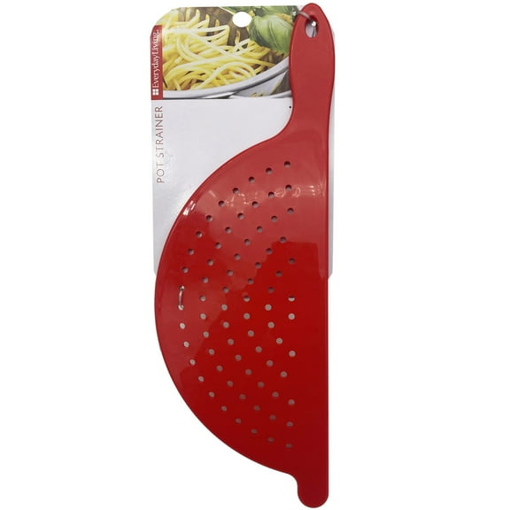 Everyday Living Flat Pot Strainer with Handle Red - 2 Packs