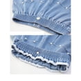 thumbnail image 3 of Kadahis Girls Summer Denim Shorts Thin Pearl Decoration Elastic Waistband Jeans Shorts, 3 of 4