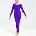 thumbnail image 2 of GigrtiJin 1-12 Years Toddler Children Jumpsuit Solid Color Crew Neck Long Sleeve Straight Leg Slim Romper Dance Performance Outfits, 2 of 7